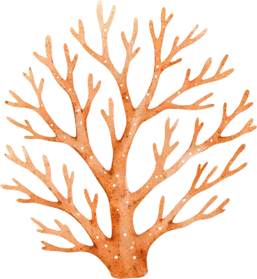 Vibrant Orange Watercolor Coral DTF Transfer | Ocean Life Design