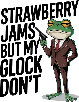 Strawberry Jams But My Glock Don't Funny Frog DTF Transfer