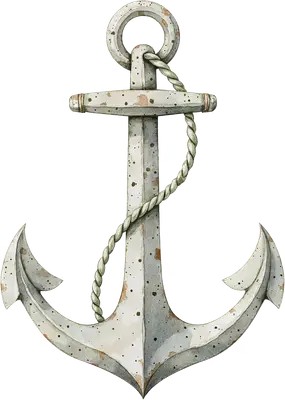 Rustic Watercolor Anchor DTF Transfer with Rope | Nautical Ready to Press